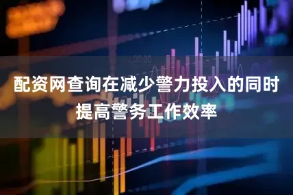 配资网查询在减少警力投入的同时提高警务工作效率